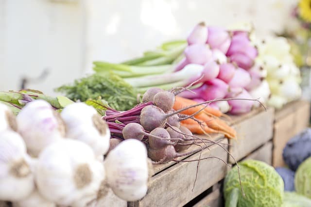 vegetables are on the counter